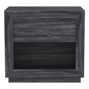 Pemberly Row 26 Inch 1-Drawer Nightstand in Charcoal Gray Laminate