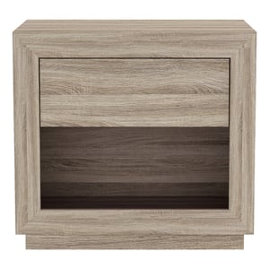 Pemberly Row 26 Inch 1-Drawer Nightstand in Natural Oak Wood Grain Laminate