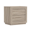 Pemberly Row 26 Inch 2-Drawer Nightstand in Natural Oak Wood Grain Laminate