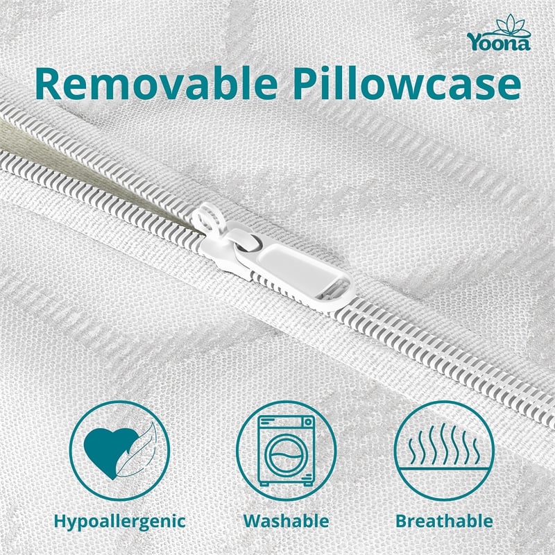 Pemberly Row White Memory Foam Cervical Contour Pillow for Neck Pain