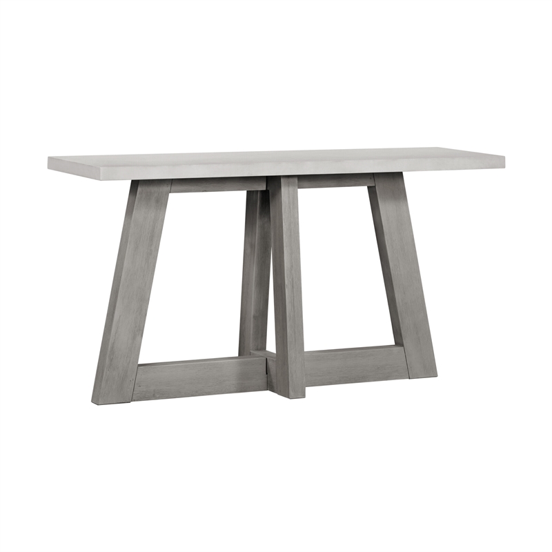 Pemberly Row 57 Inch Console Table with Concrete Top and Acacia Base