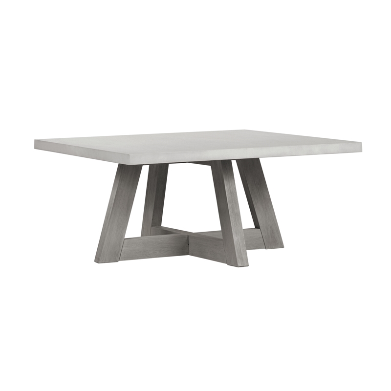 Pemberly Row 39 Inch Coffee Table with Concrete Top and Acacia Frame