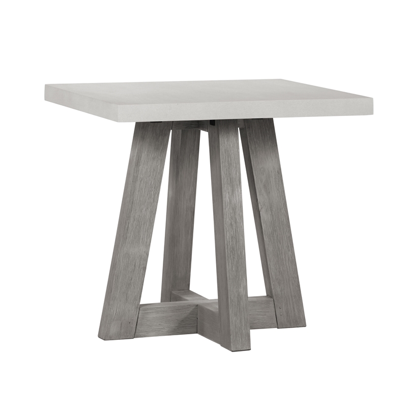 Pemberly Row 24 Inch Accent Table with Concrete Top and Acacia Wood Base