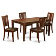 Pemberly Row 5-Piece Wood Dining Table Set with Chairs in Mahogany