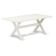 Pemberly Row X-Style 9-Piece Wood Dining Table Set in Cream and Mahogany