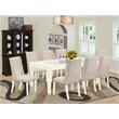 Pemberly Row 9-Piece Kitchen Dining Set with Parson Chairs in Linen White