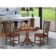 Pemberly Row 3-Piece Mahogany Wood Dining Set with Round Table