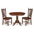Pemberly Row 3-Piece Mahogany Wood Dining Set with Round Table