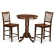 Pemberly Row 3-Piece Wood Counter Height Dining Set in Mahogany