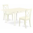 Pemberly Row 3-Piece Dining Set with X-Back Chairs in Linen White