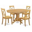 Pemberly Row 5-Piece Dining Set with Wood Seat Chairs in Oak Finish