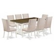 Pemberly Row 9-Piece Wood Dining Set in Linen White & Cream Finish