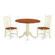 Pemberly Row 3-Piece Wood Dining Table & Chair Set in Cream & Cherry Finish