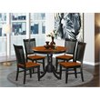 Pemberly Row 5-Piece Antique Black with Cherry Wood Dining Table Set