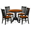 Pemberly Row 5-Piece Antique Black with Cherry Wood Dining Table Set