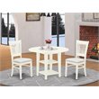 Pemberly Row 3-Piece Dining Set with Fabric Seat in Linen White Finish