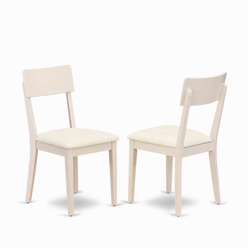 Pemberly Row 5-Piece Wood Dining Set with Ladder Back Chairs in Linen White