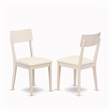 Pemberly Row 5-Piece Wood Dining Set with Ladder Back Chairs in Linen White