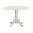 Pemberly Row 5-Piece Wood Dining Set with Ladder Back Chairs in Linen White