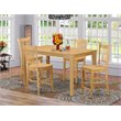 Pemberly Row 5-Piece Oak Wood Dining Set with Chairs in Traditional Style