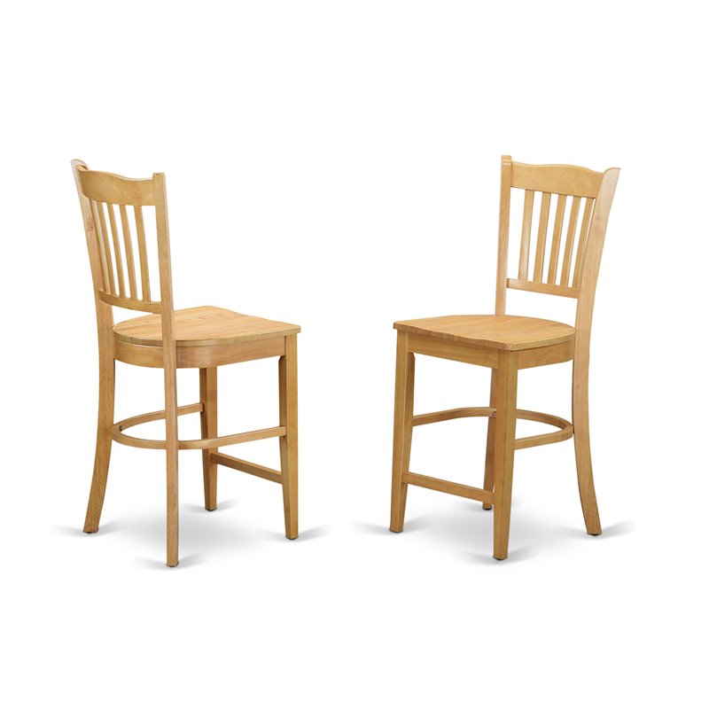 Pemberly Row 5-Piece Oak Wood Dining Set with Chairs in Traditional Style