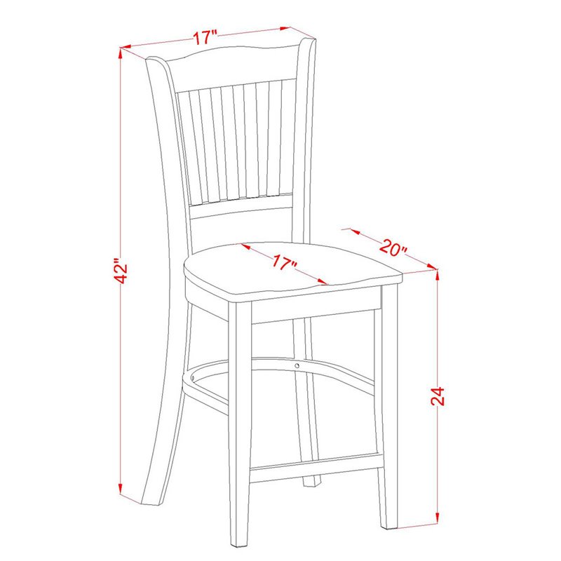 Pemberly Row 5-Piece Oak Wood Dining Set with Chairs in Traditional Style