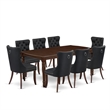 Pemberly Row 9-Piece Kitchen Set with Butterfly Leaf in Mahogany/Dark Gray