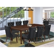 Pemberly Row 9-Piece Kitchen Set with Butterfly Leaf in Mahogany/Dark Gray