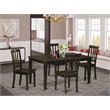 Pemberly Row 5-Piece Wood Dining Set with Wood Seat Chairs in Cappuccino