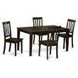 Pemberly Row 5-Piece Wood Dining Set with Wood Seat Chairs in Cappuccino
