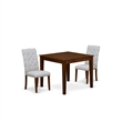 Pemberly Row 3-Piece Dining Table Set in Antique Walnut and Grey