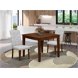 Pemberly Row 3-Piece Dining Table Set in Antique Walnut and Grey