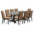 Pemberly Row V-Style 9-Piece Wood Dining Table Set in Multi-color