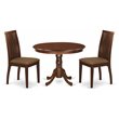 Pemberly Row 3-Piece Dining Set with Cushion Seat in Mahogany