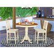 Pemberly Row 3-Piece Dining Table Set in Cherry and Buttermilk Finish