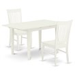 Pemberly Row 3-Piece Wood Dining Set with Rectangular Table in Linen White