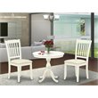Pemberly Row 3-Piece Slatted Back Chairs and Dining Table in Linen White