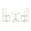 Pemberly Row 3-Piece Slatted Back Chairs and Dining Table in Linen White