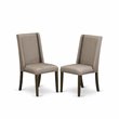 Pemberly Row V-Style 6-Piece Wood Dining Set with Multi-Color Linen Seat