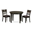 Pemberly Row 3-Piece Small Kitchen Table & Chairs Set in Cappuccino