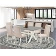Pemberly Row X-Style 7-Piece Wood Dining Set in White Finish