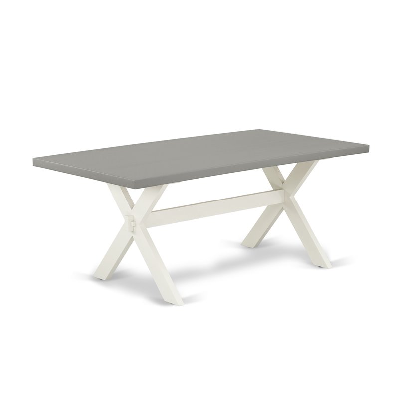 Pemberly Row X-Style 7-Piece Wood Dining Set in White Finish