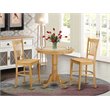 Pemberly Row 3-Piece Traditional Wood Dining Table Set in Light Oak