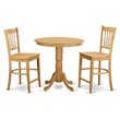 Pemberly Row 3-Piece Traditional Wood Dining Table Set in Light Oak