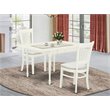 Pemberly Row 3-Piece Rubber Wood Dining Set in Linen White Finish
