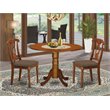 Pemberly Row 3-Piece Wood Dining Set with Drop Leaf in Saddle Brown
