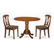 Pemberly Row 3-Piece Wood Dining Set with Drop Leaf in Saddle Brown