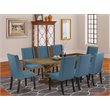 Pemberly Row 9-Piece Wood Dining Table Set in Jacobean Brown