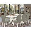 Pemberly Row 9-Piece Wood Dining Set in Dark Shitake Gray Finish