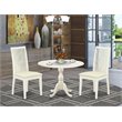 Pemberly Row 3-Piece Wood Dining Set with Drop Leaf in Linen White